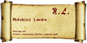 Mohácsi Lenke névjegykártya